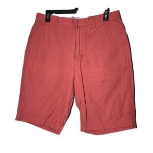 J Crew Club Shorts Mens 32 Coral Red Chino Cotton Casual Flat Front Summer